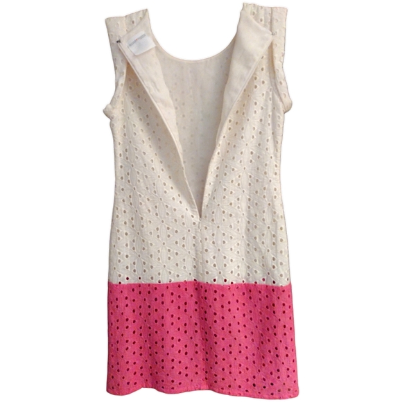 Jillian Harris by Privilege Bella Eyelet Dress, Size S, White/Pink - Picture 5 of 7